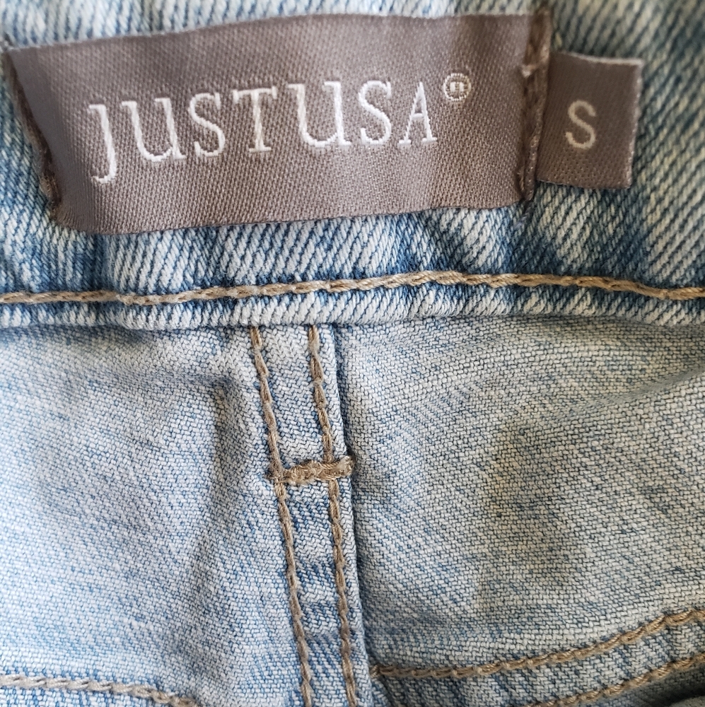 Just USA Blue Jean Shorts Cuffed High Rise. Size Small. - Picture 3 of 7
